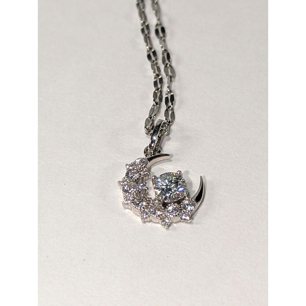 Half Moon Rhinestone Necklace - Picture 5 of 7